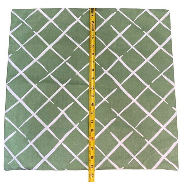 Green White Trellis Pattern Indoor Outdoor Throw Pillow Cover Thick Case 20” - Picture 3 of 5